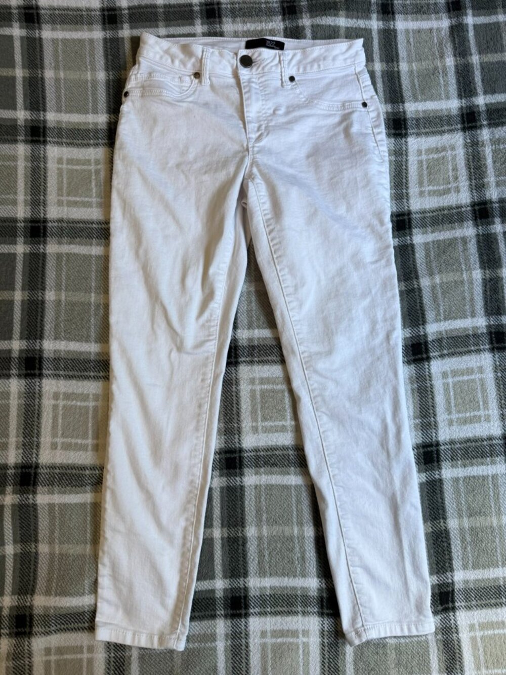 1822 Denim White Skinny Jeans Mid Rise Womens Size 8